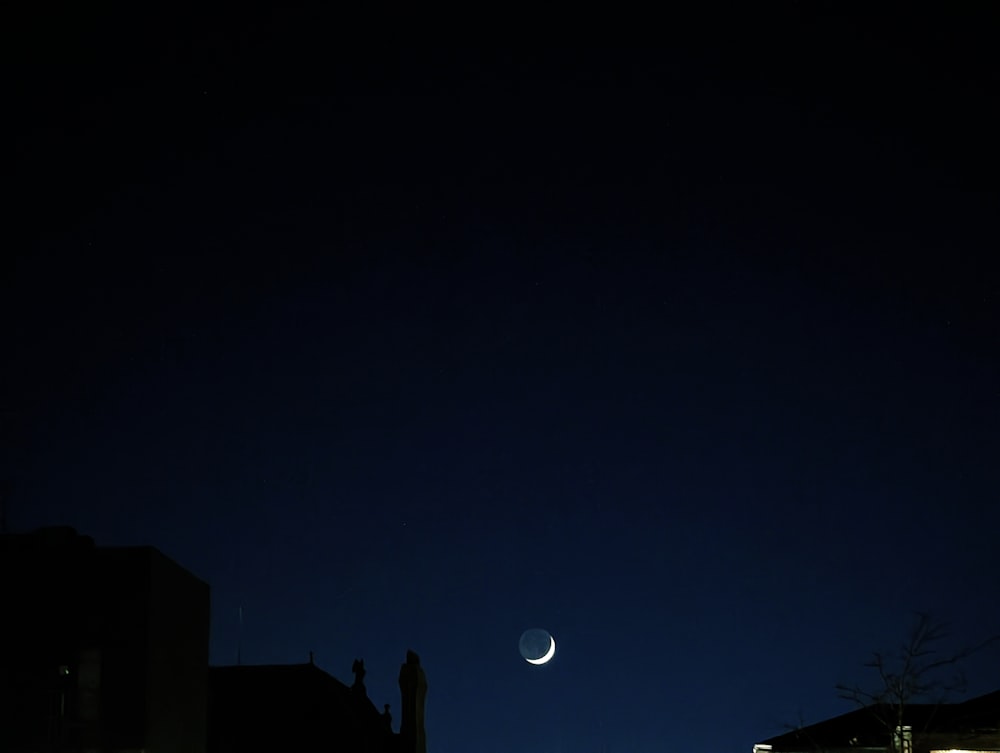 夜空に満月が見える
