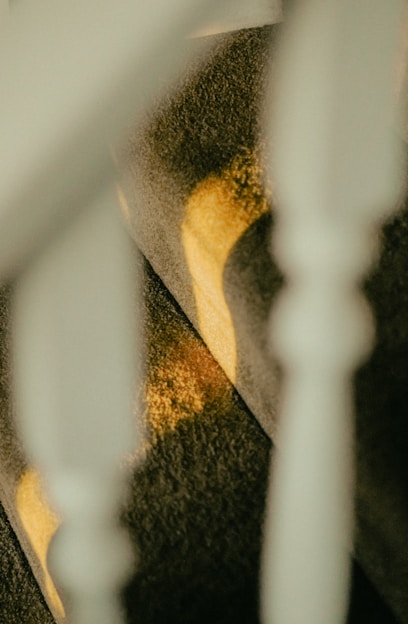 a person walking up a flight of stairs