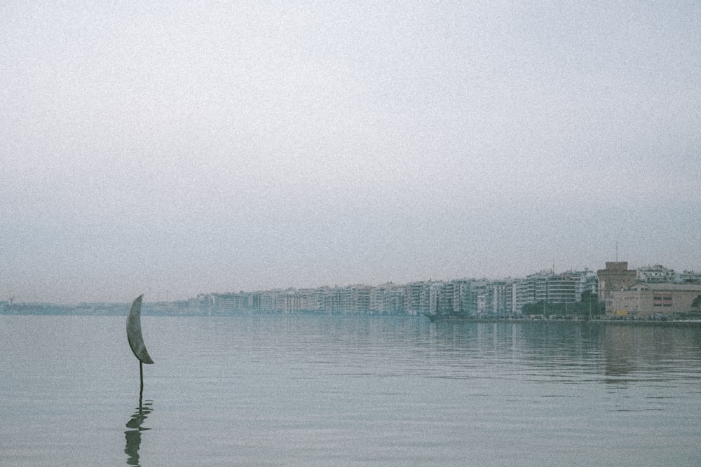 a large body of water with buildings in the background