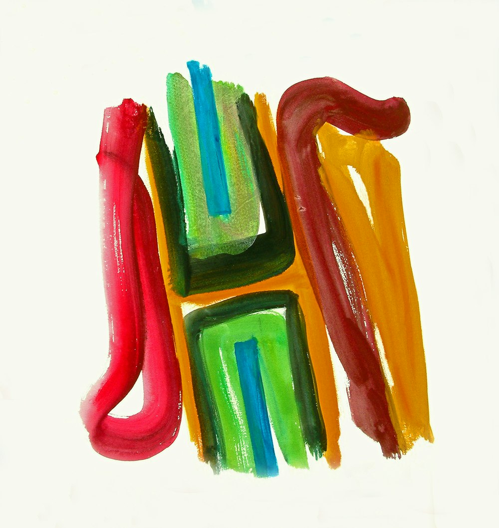 a drawing of the word love made out of colored paint