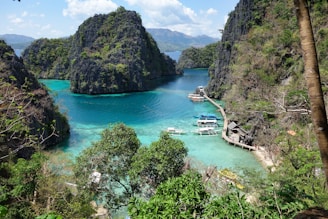 a group of boats that are sitting in the water