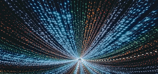 a very large and colorful object with many lights
