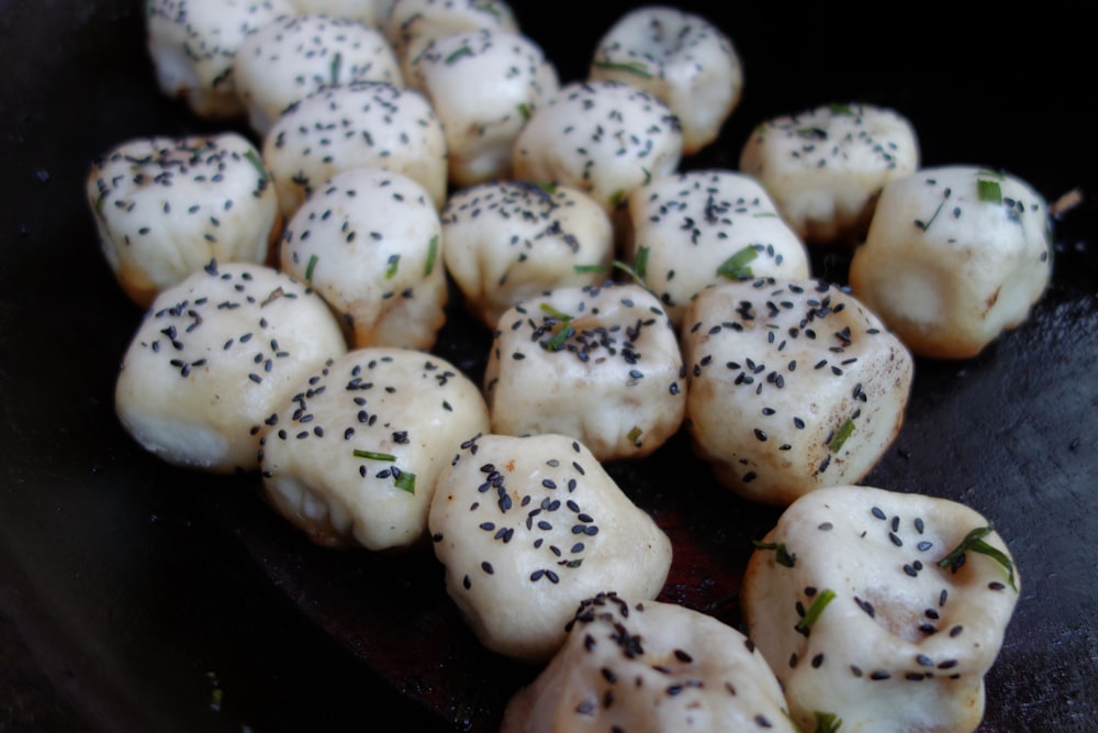 a close up of some food in a pan