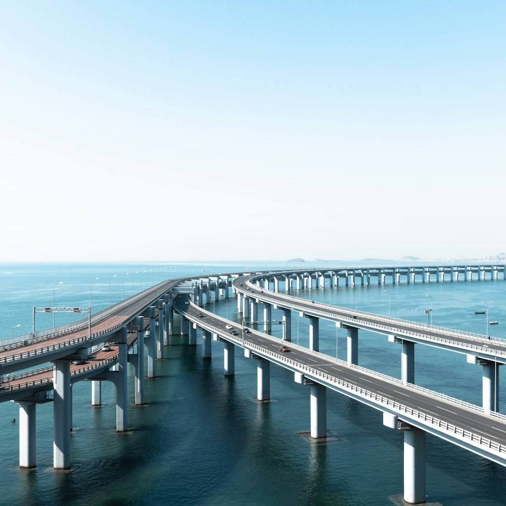 a large bridge over a large body of water