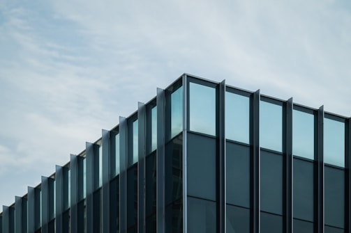 a tall building with lots of windows on top of it