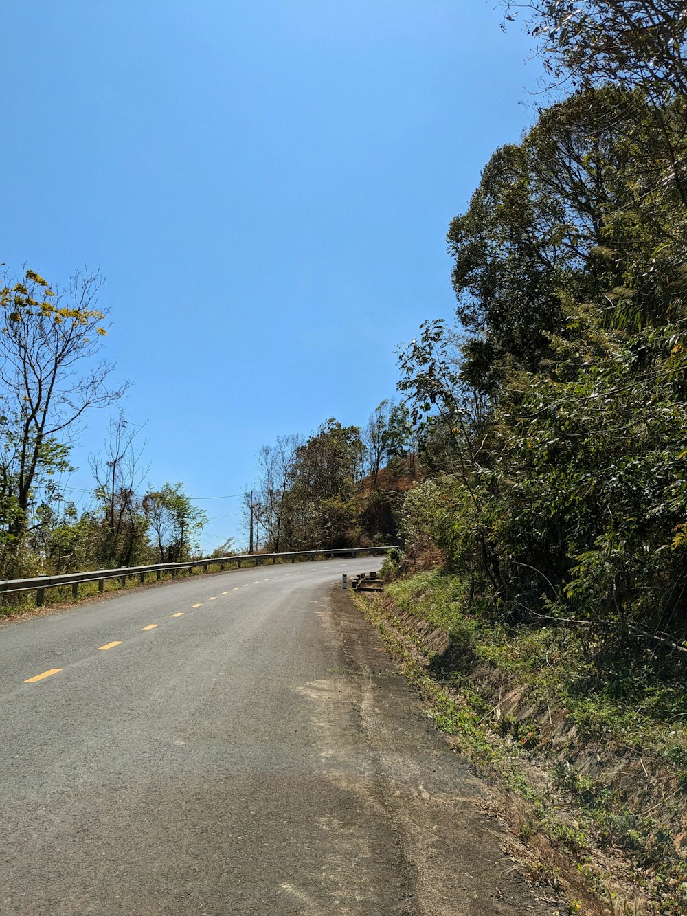a view of a road from the side of the road