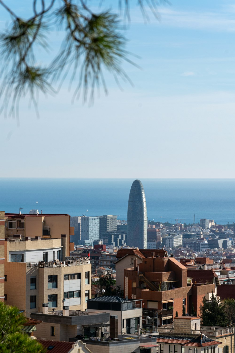 a view of a city with a very tall building