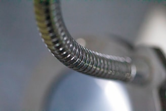 a close up view of a metal object