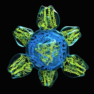an image of a blue and yellow flower
