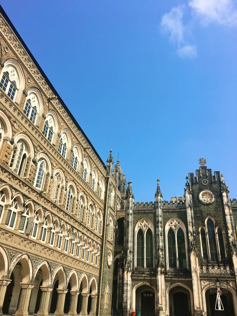 a large building with a clock on the front of it