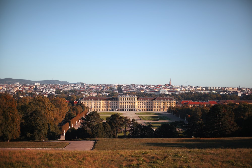 a view of a city from a hill