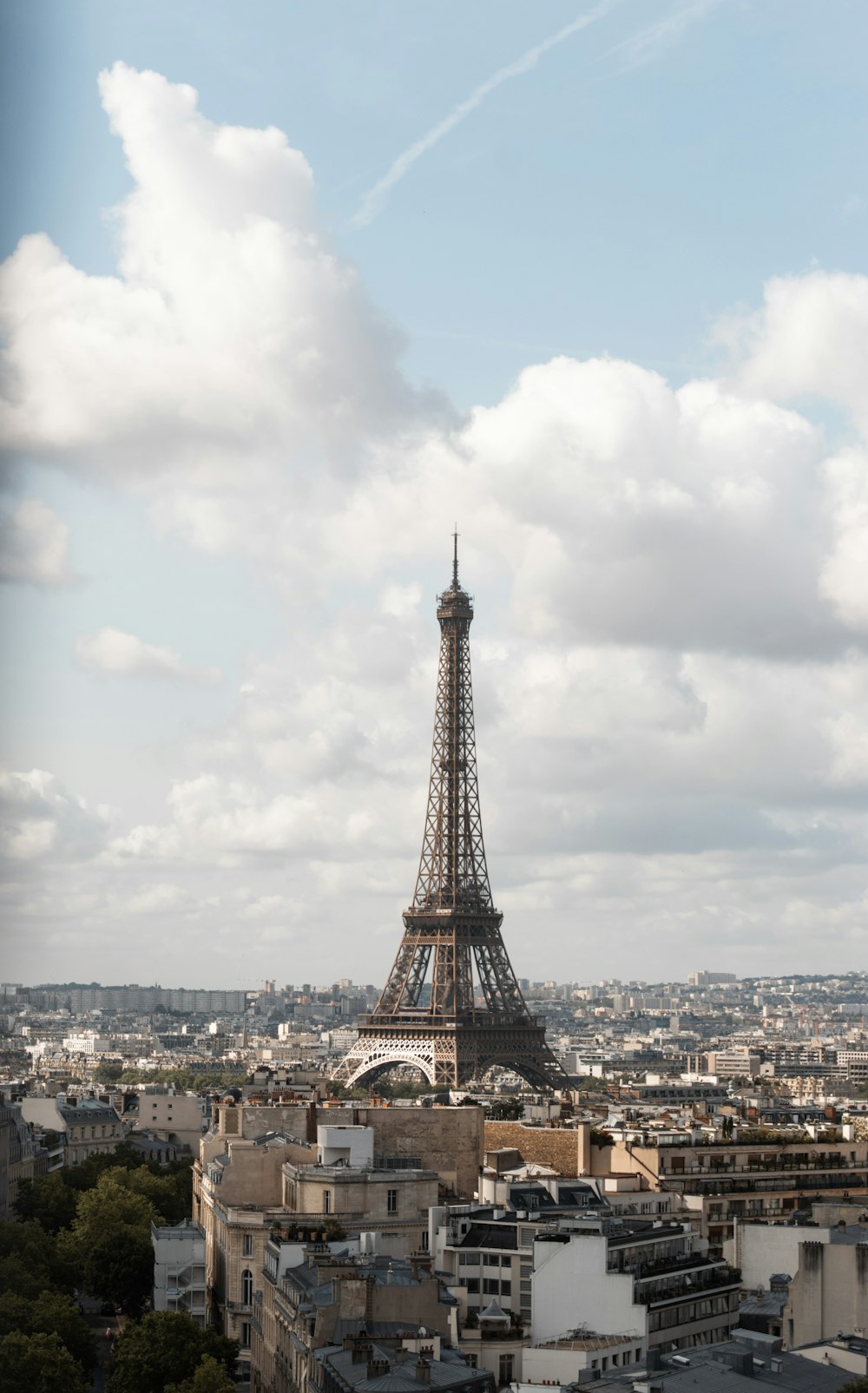 the eiffel tower towering over the city of paris