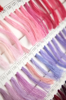 a bunch of different colored hair on a table