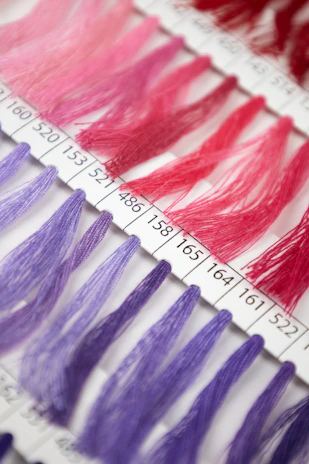 a close up of a number of different colors of hair