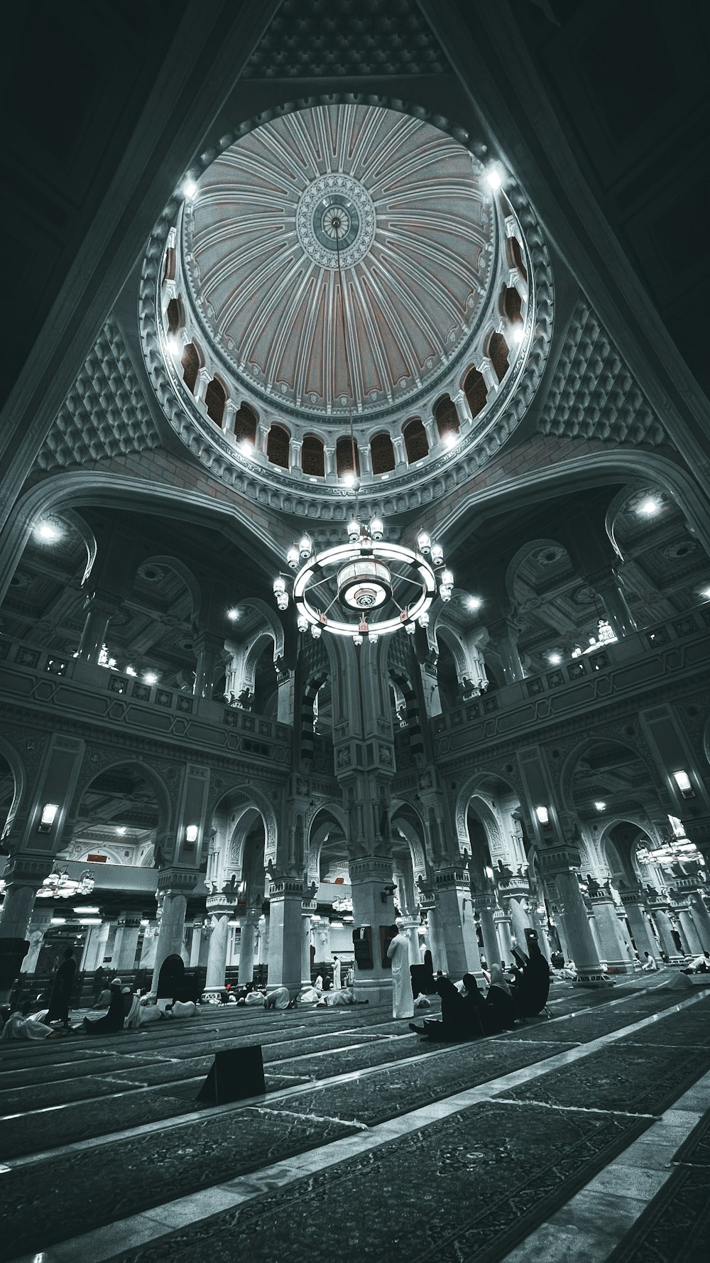 a church with a domed ceiling and pews