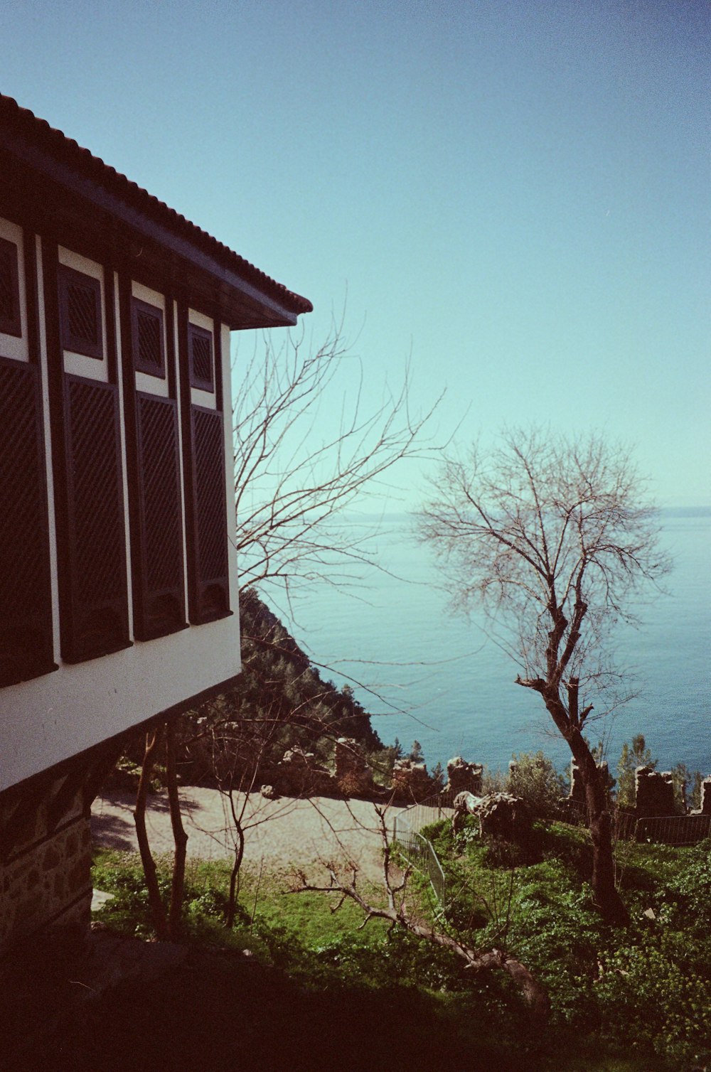 a view of a body of water from a house