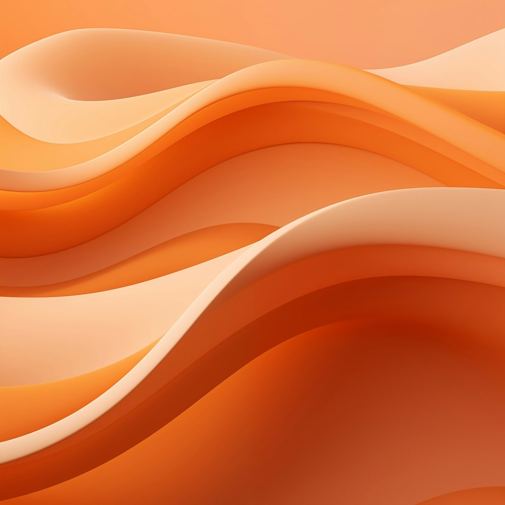 an orange and white background with wavy lines