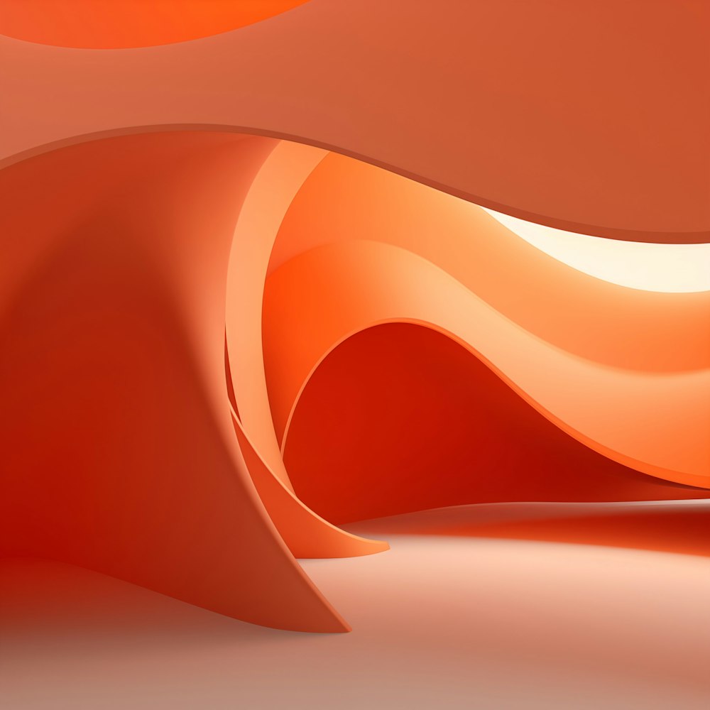 an abstract orange background with wavy shapes