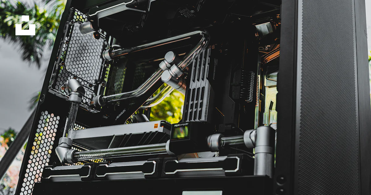 Black Backround Computer Case A close up of a black computer case photo – Free Computer Image on Unsplash