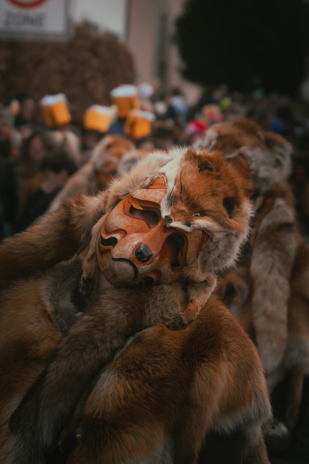 a group of stuffed animals standing next to each other