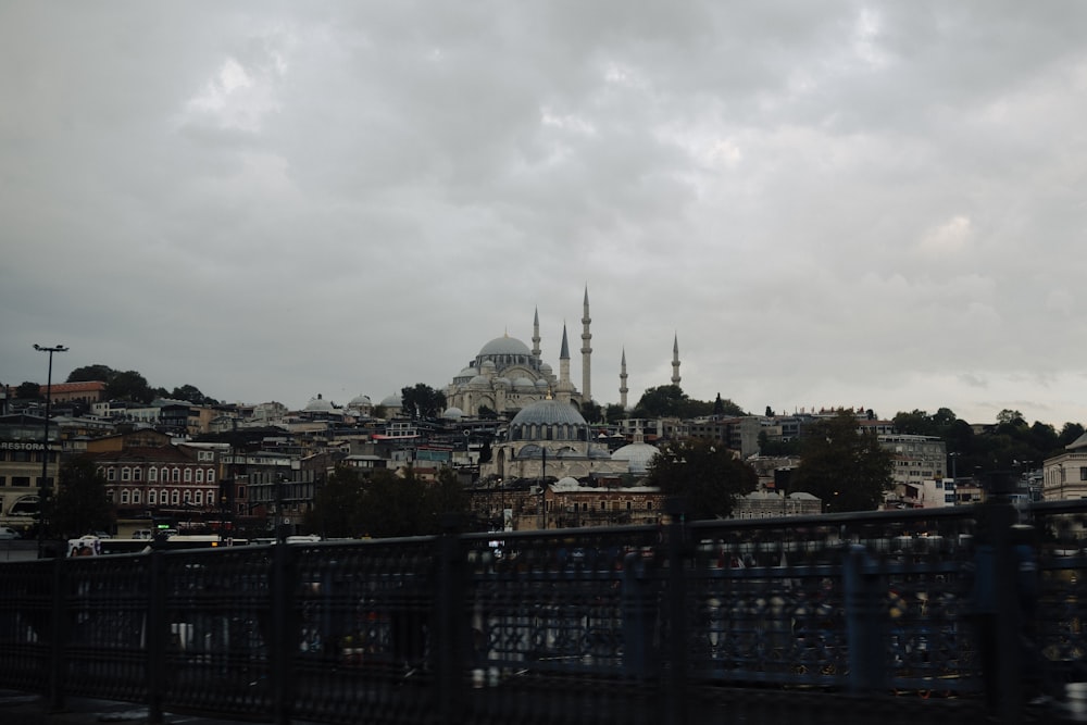 a view of a city from a bridge