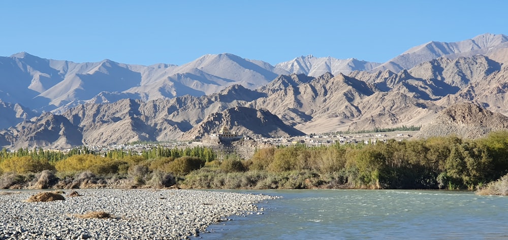 a mountain range with a river running through it