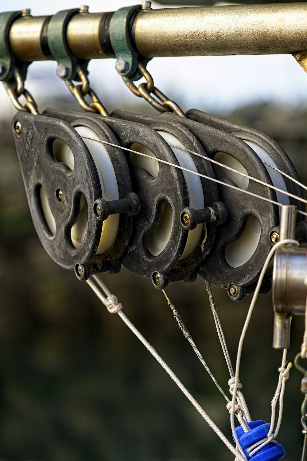 a close up of a bike's gears and chain