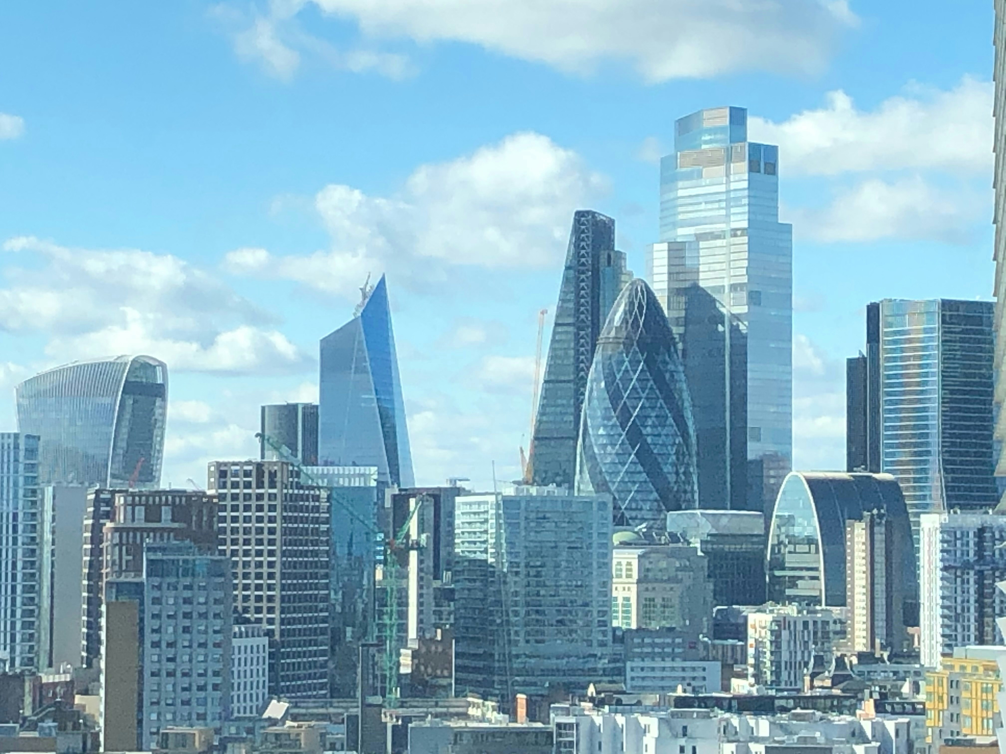 a view of the city of london from the top of a building, Taken in London