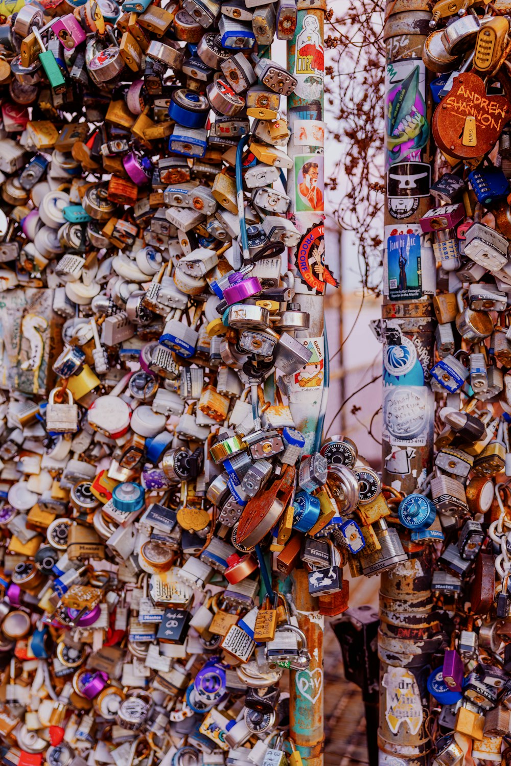 a wall covered in lots of different types of buttons