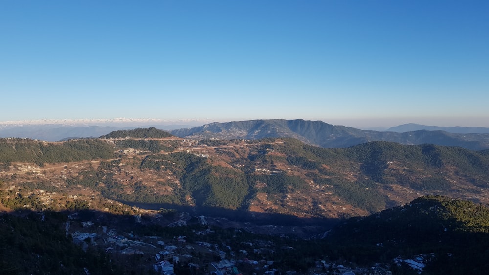 a view of the mountains from a high point of view