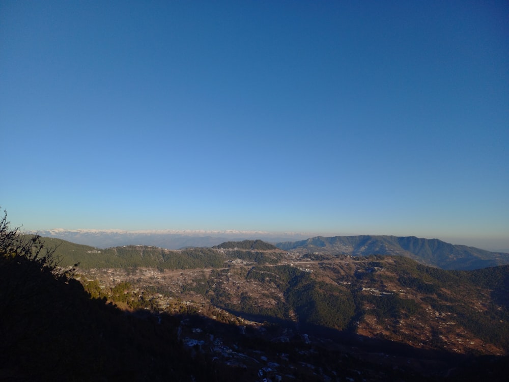 a view of the mountains from a high point of view