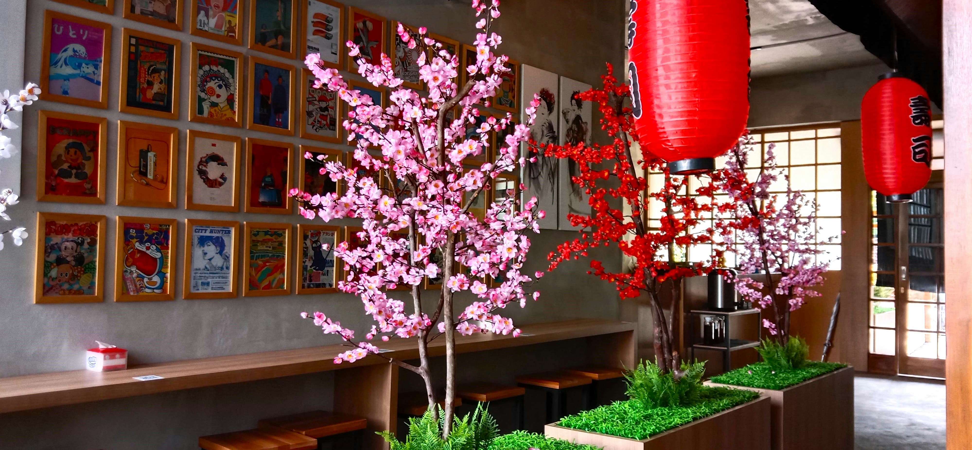 a room with a lot of pictures on the wall