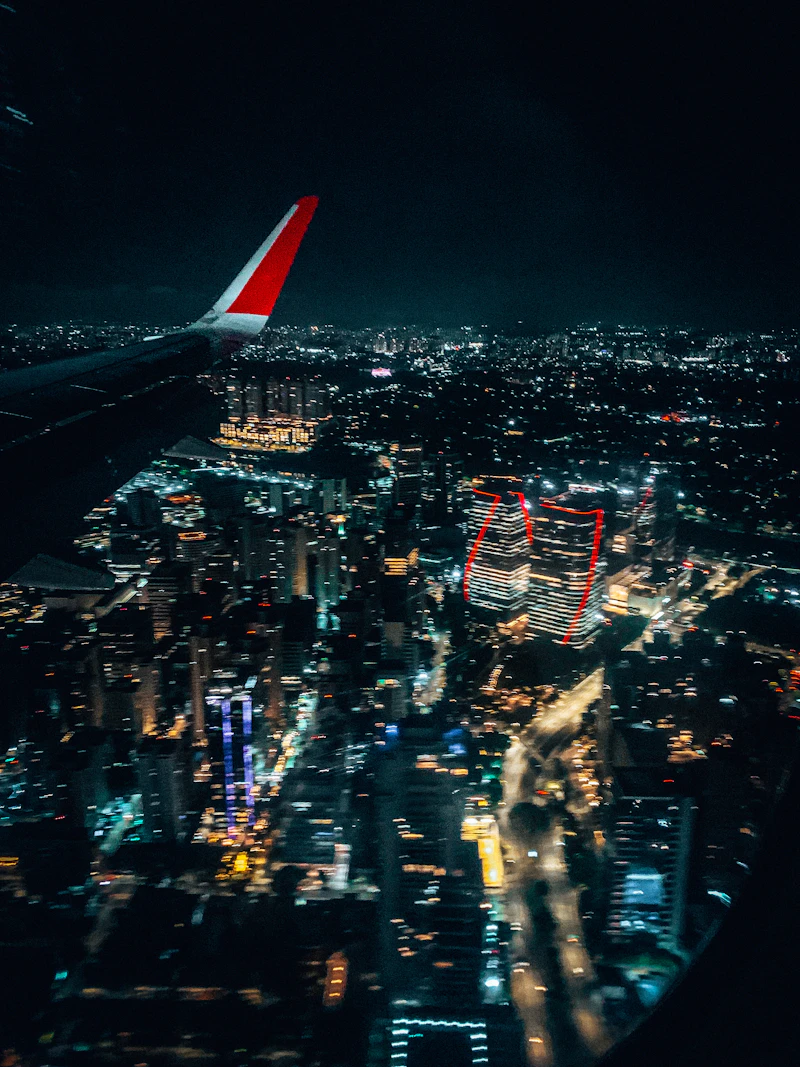 Vista aérea de São Paulo à noite