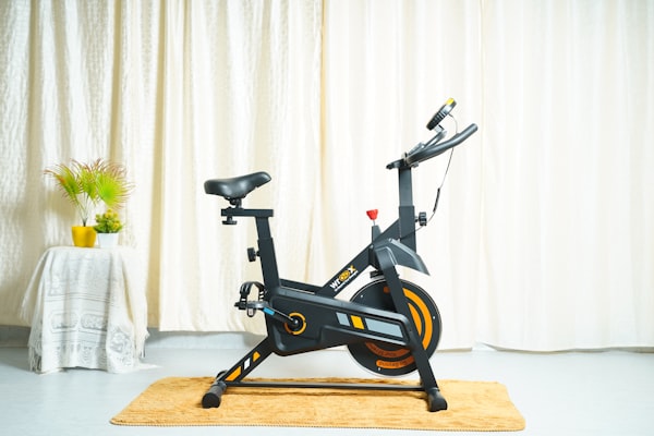 Resistance bands and dumbbells on a mat