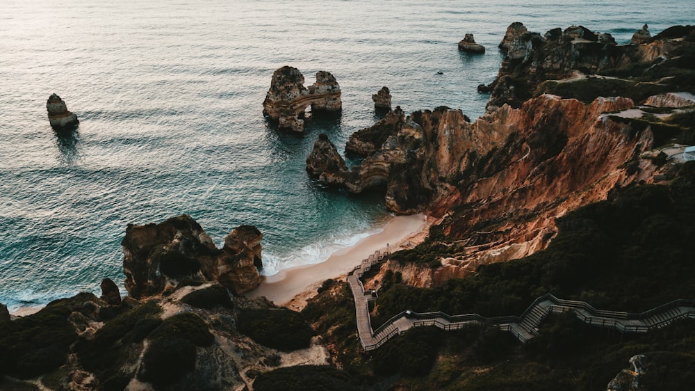 a view of the ocean from a high point of view