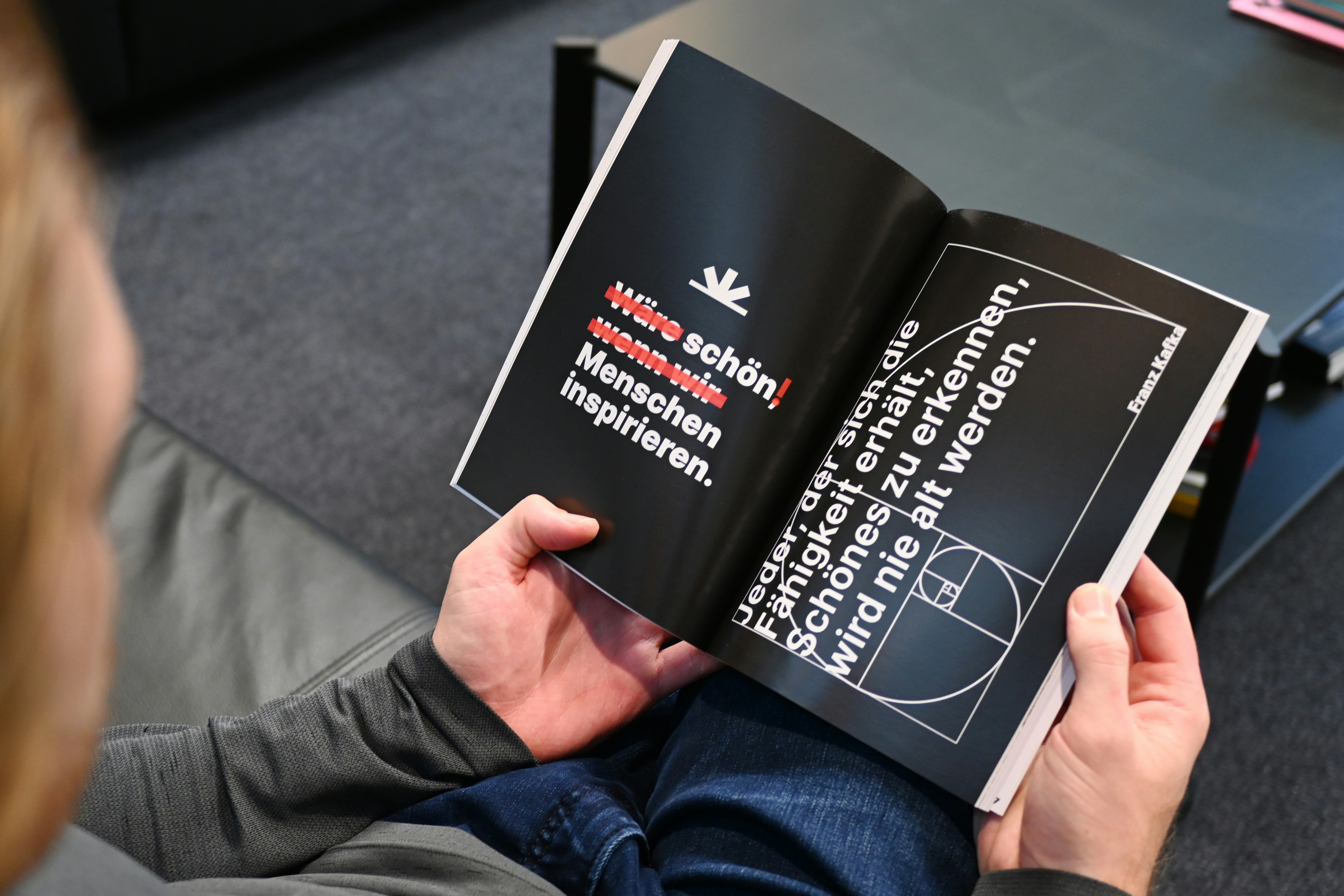 Reading a magazine