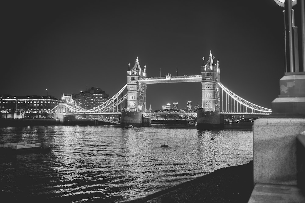 a black and white photo of the tower bridge