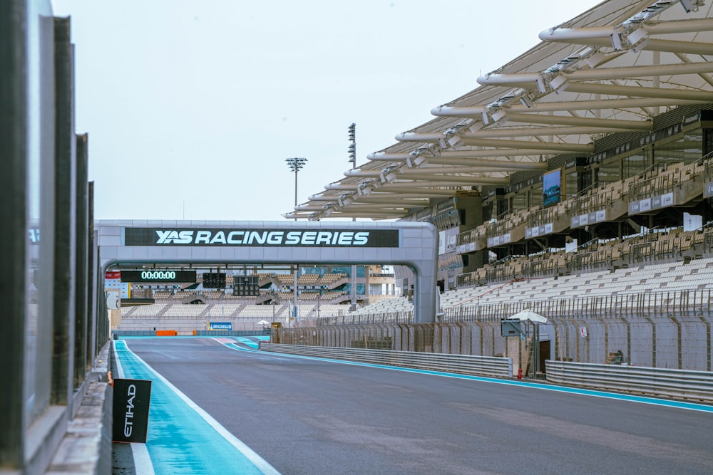 a view of a race track from the side of the track