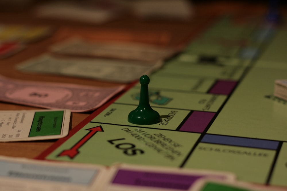 a close up of a monopoly board game