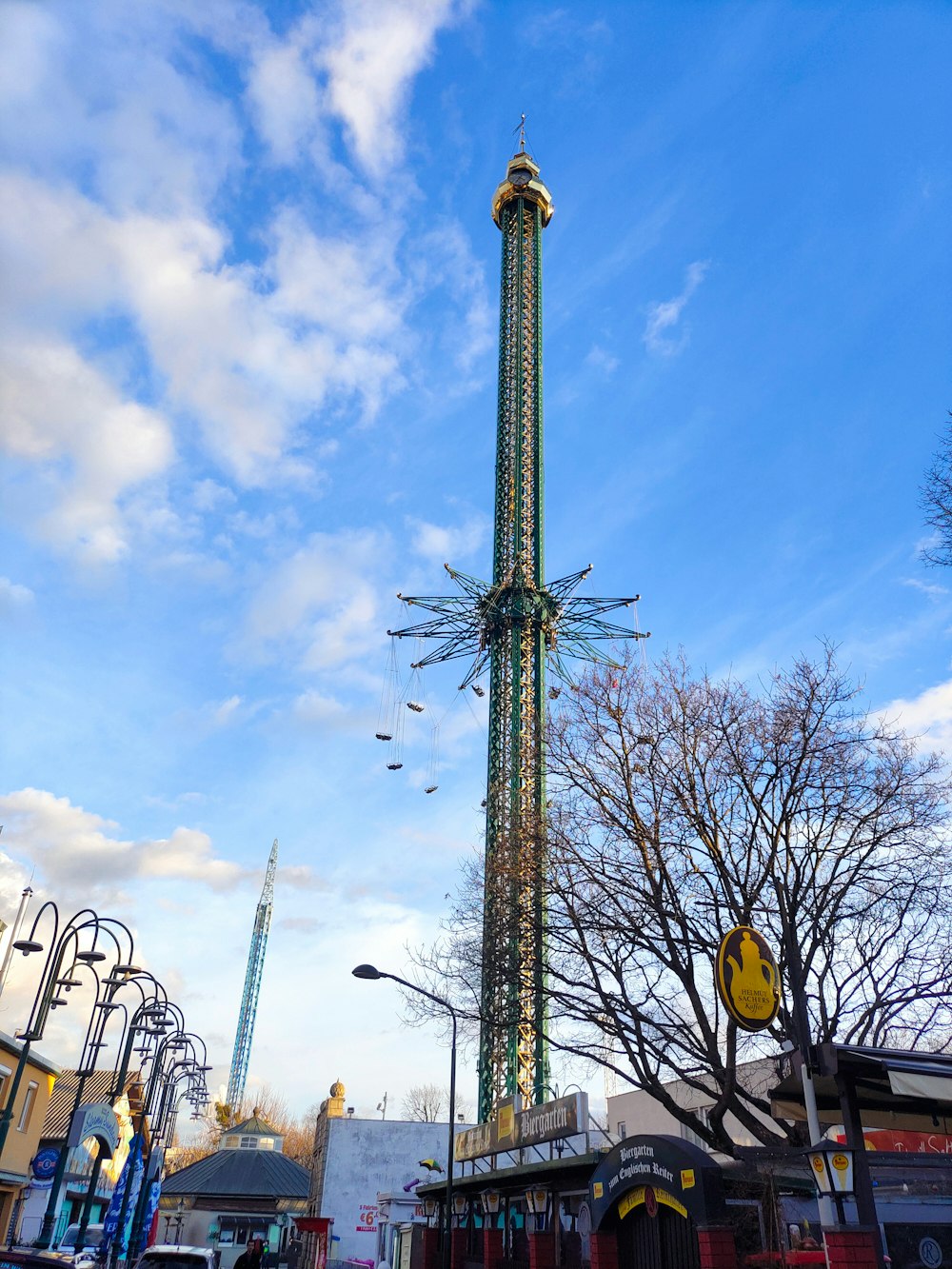 a tall tower with a clock on top of it