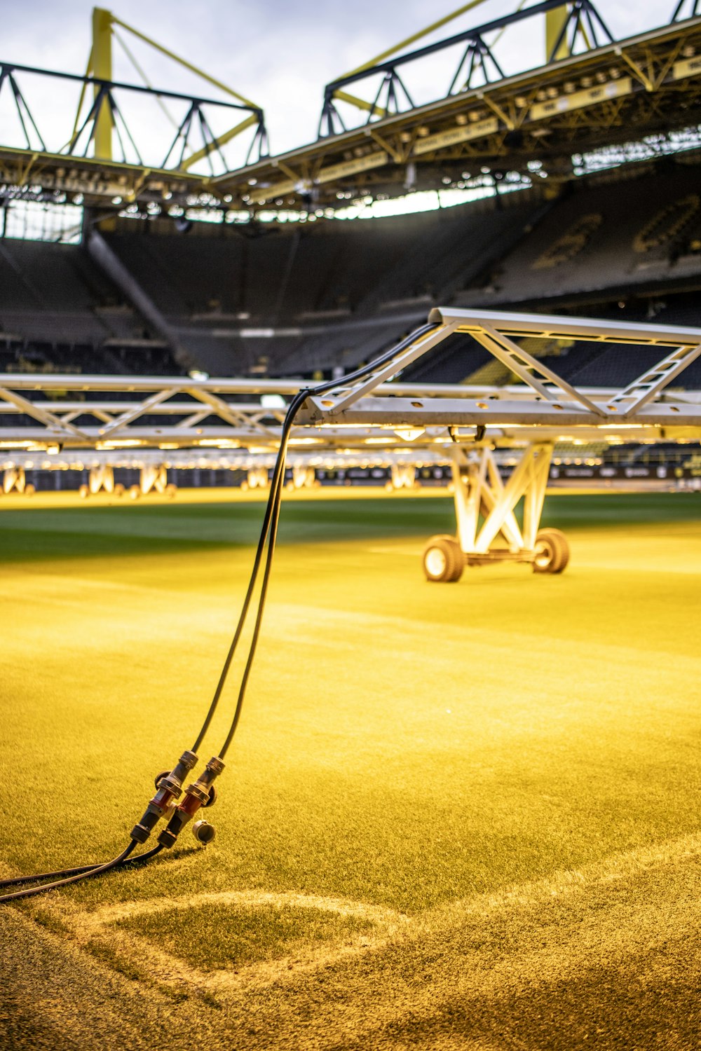 a baseball field with a camera attached to it