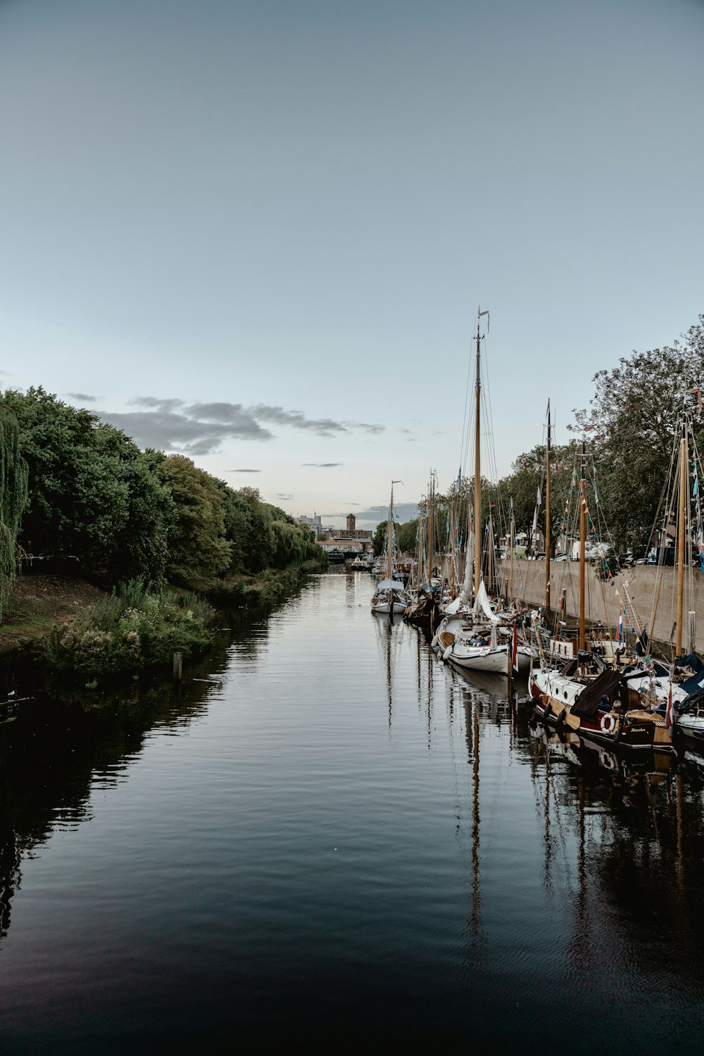 a body of water filled with lots of boats