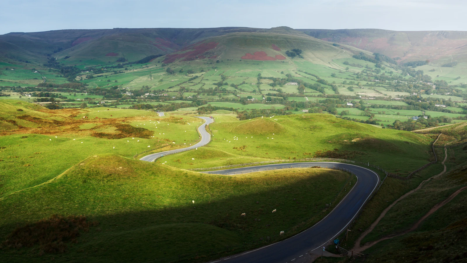 Winding road through the Peak District