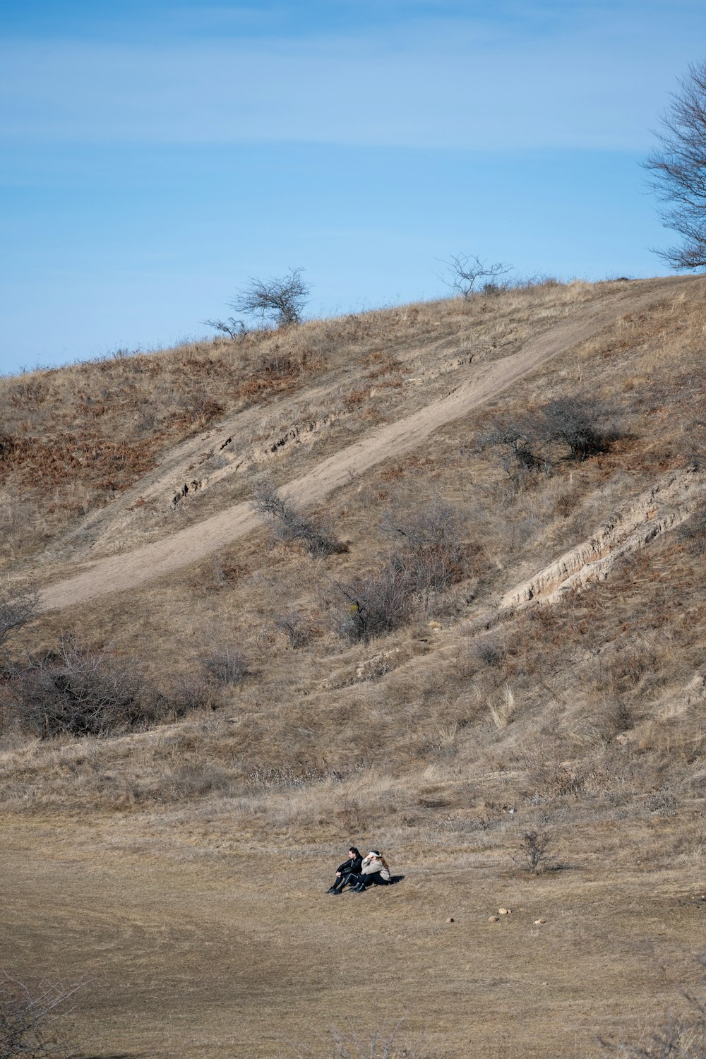 a person riding a motorcycle down a hill