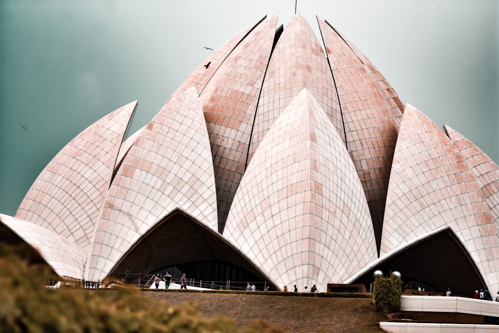 a large building with a very large pointed roof