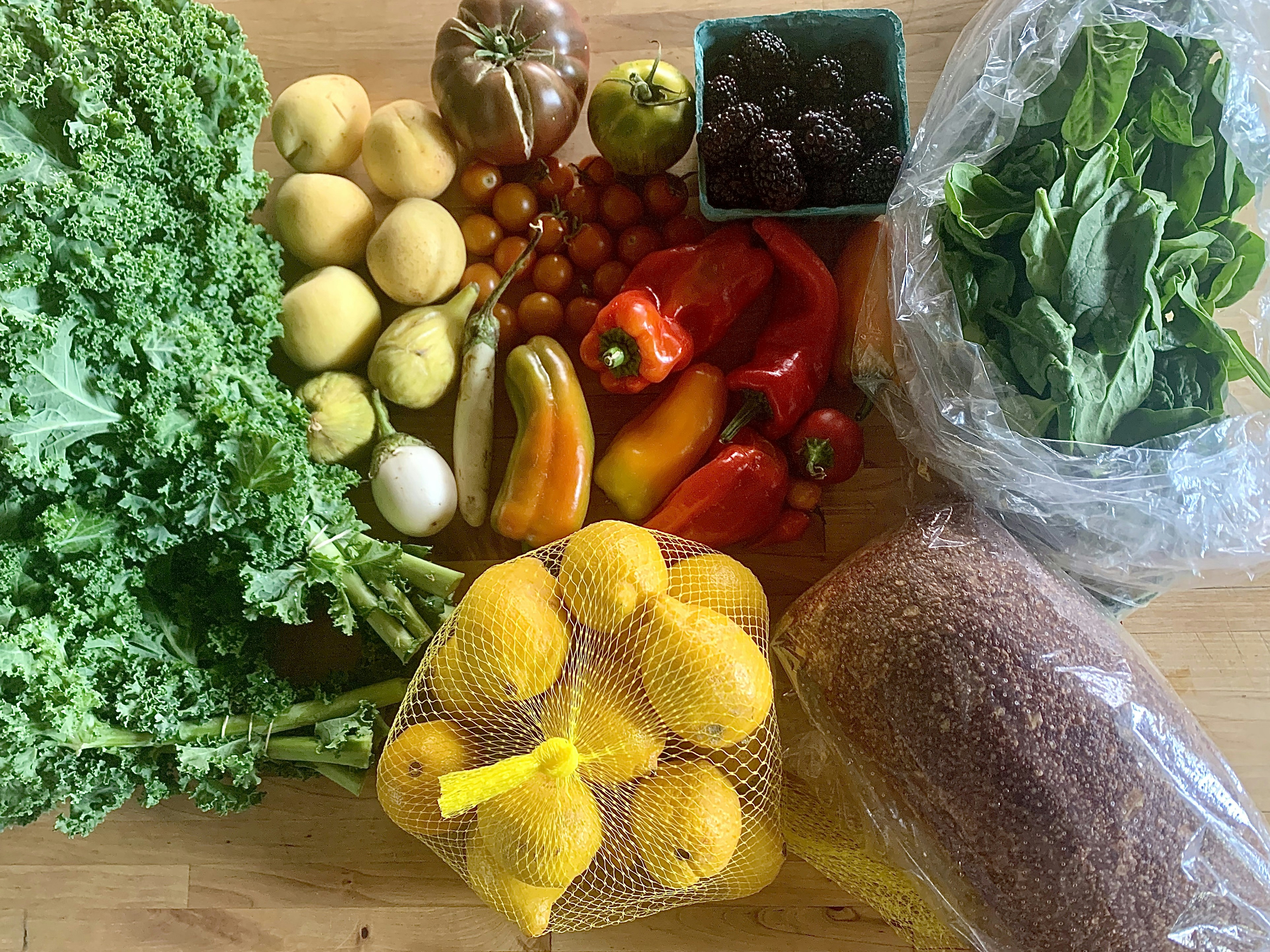 Fresh seasonal produce from the Griffin kitchen garden — vegetables and herbs