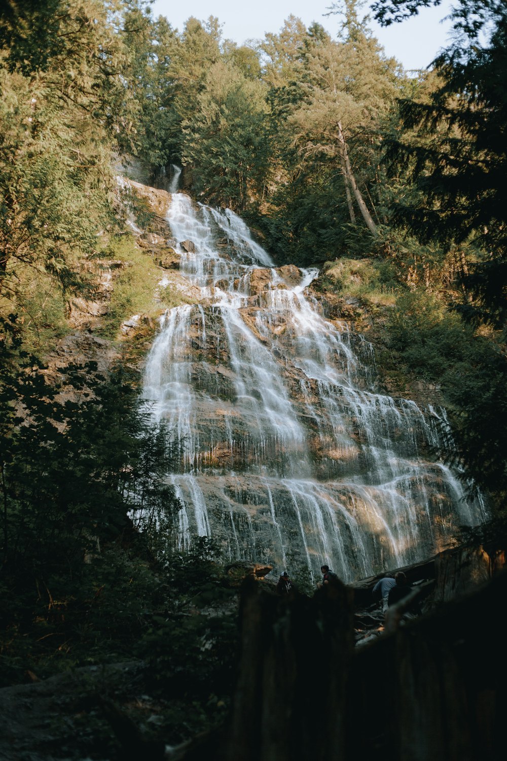 ein großer Wasserfall mitten im Wald