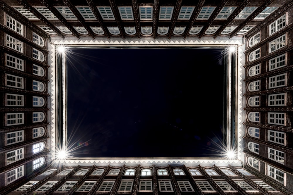 a square picture frame with a black background