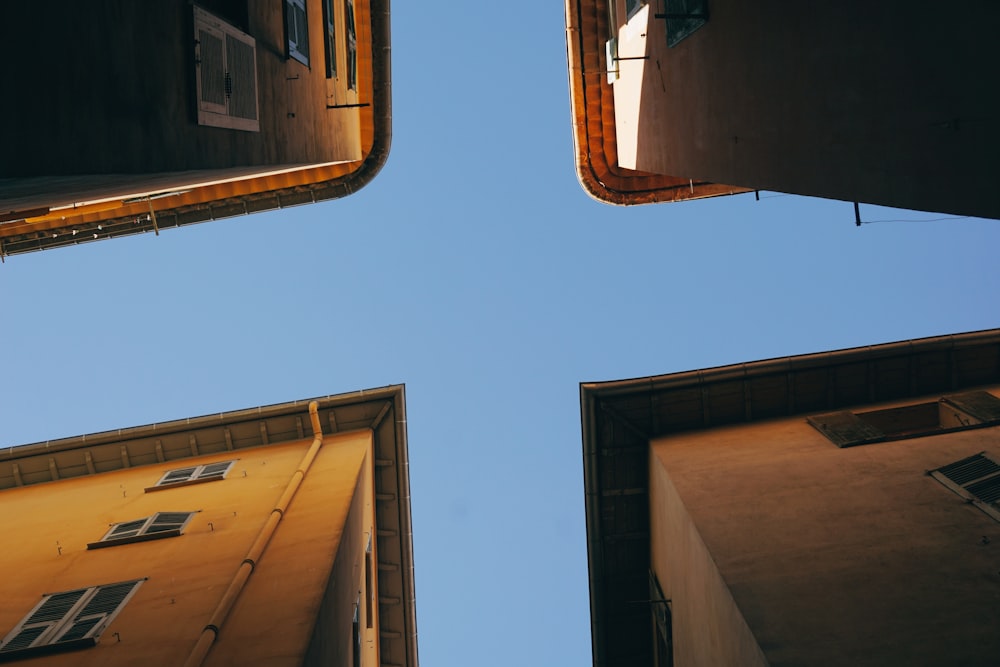 looking up at a building from the ground