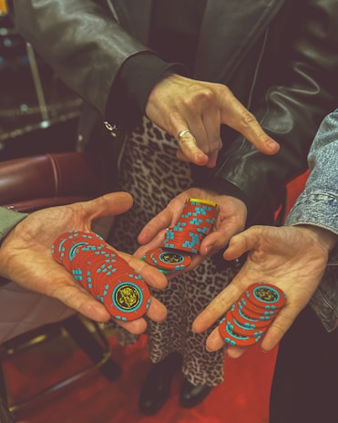 a couple of people that are holding something in their hands